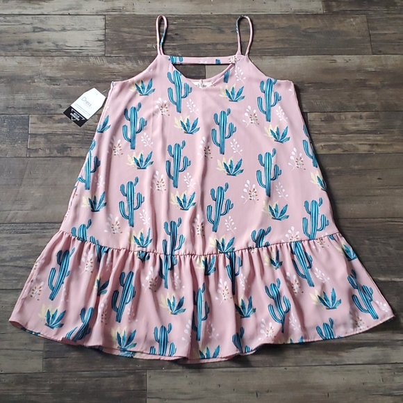 Peach Love California Pink Cactus Swing Dress - Picture 2 of 9